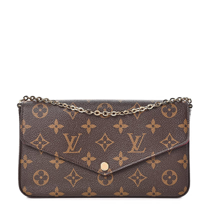 Louis Vuitton Monogram Pochette Felicie Chain Wallet Fuchsia 1 of 11
