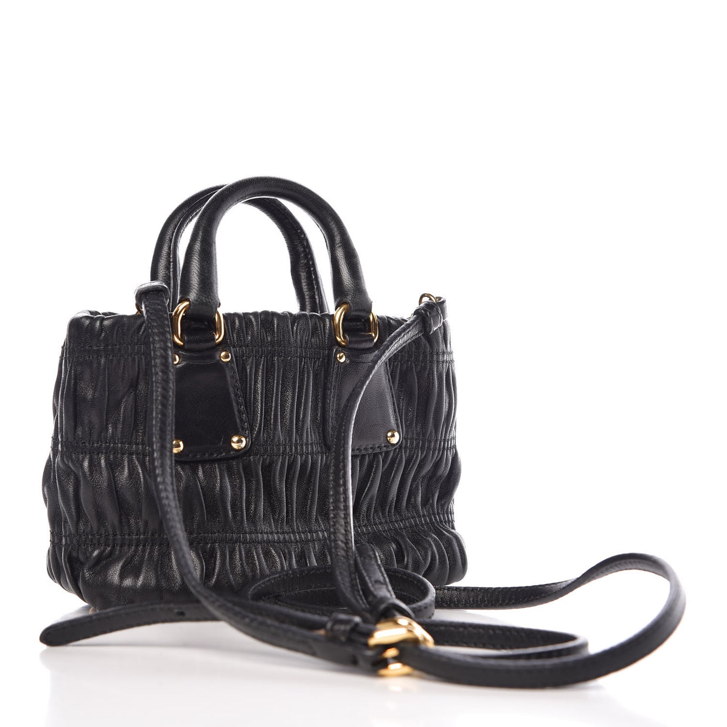 Nappa Gaufre Mini Crossbody Bag Black