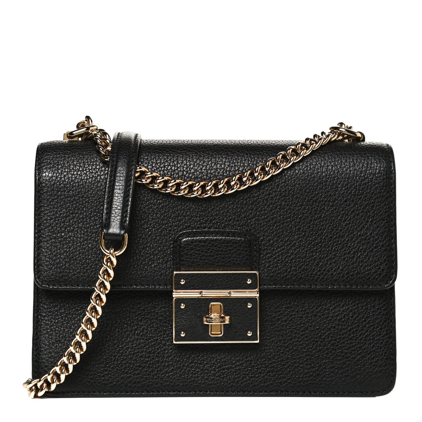 Grained Calfskin Rosalia Shoulder Bag Black