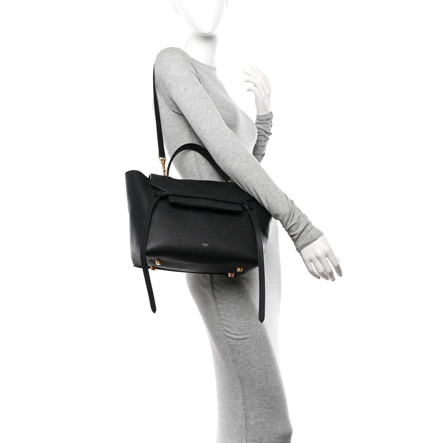 Grained Calfskin Mini Belt Bag Black