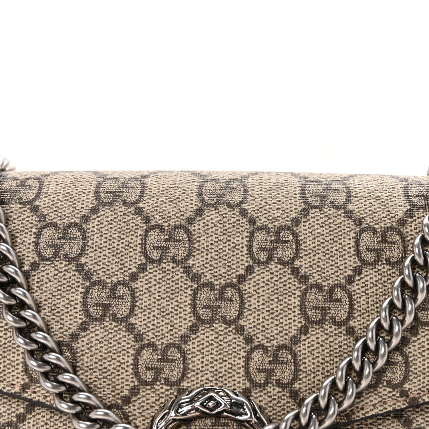 Gucci GG Supreme Monogram Mini Dionysus Chain Wallet Beige Vulcanic Red 8 of 11