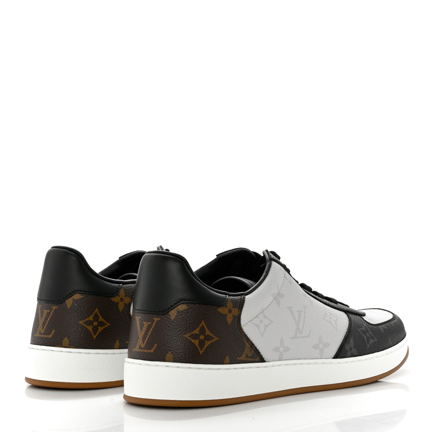 Calfskin Monogram Mens Rivoli Sneakers 9 White Black