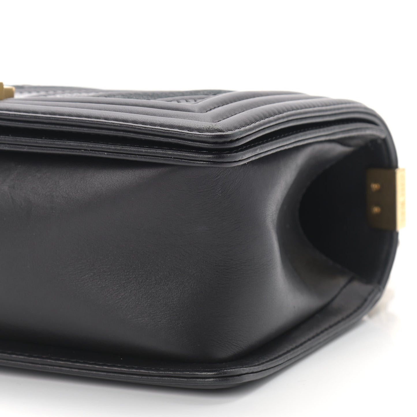 Caviar Suede Calfskin Chevron Medium Boy Flap Black