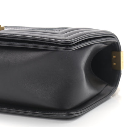 Chanel Caviar Suede Calfskin Chevron Medium Boy Flap Black 9 of 9