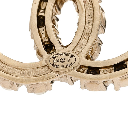 Chanel Crystal Pearl CC Dazzling Domino Earrings Gold 4 of 5