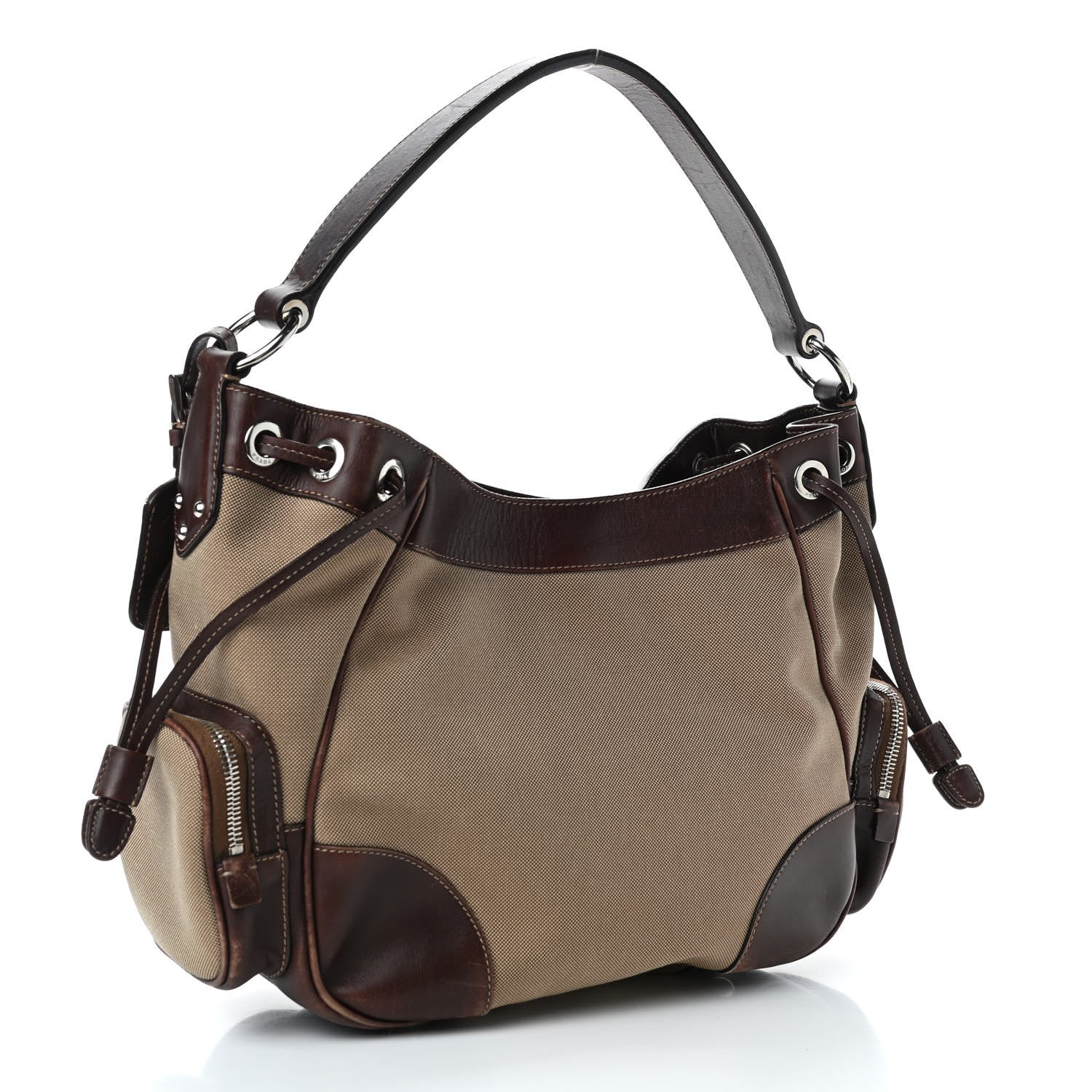 Prada Jacquard Logo Shoulder Bag Corda Bruciato 2 of 6