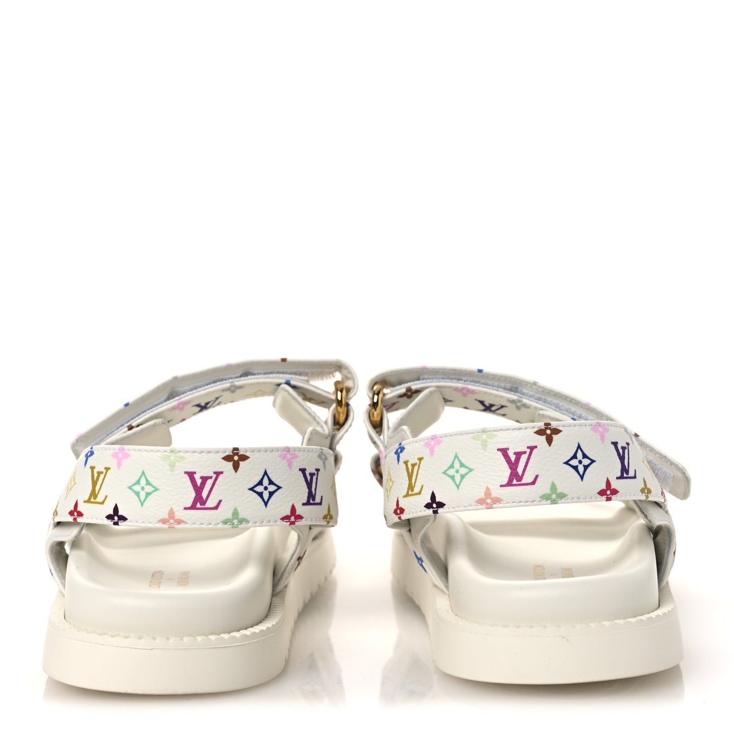 LV X TM Monogram Multicolor Sunset Flat Sandals 37 White
