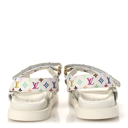 Louis Vuitton LV X TM Monogram Multicolor Sunset Flat Sandals 37 White 6 of 11