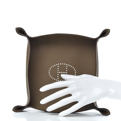 Hermes Taurillon Clemence Mises et Relances Change Tray Etoupe 2 of 5