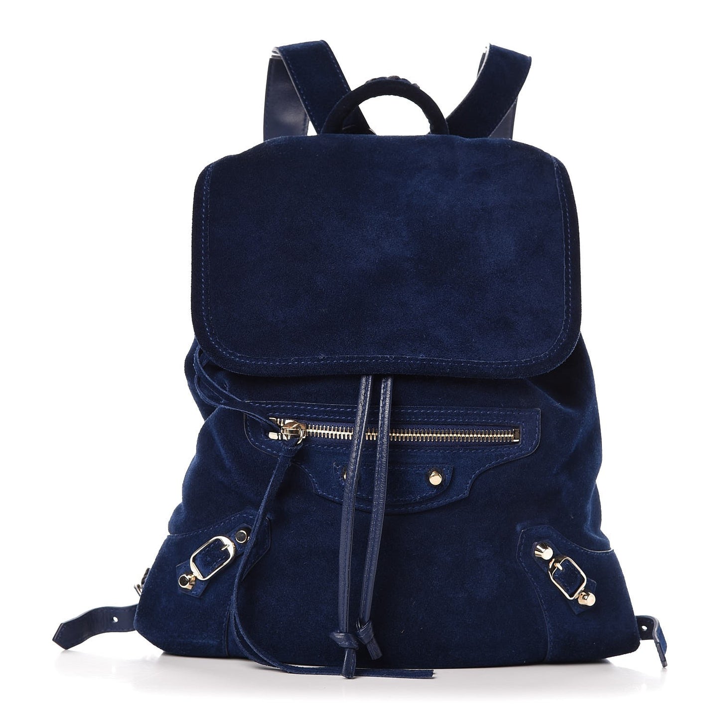 Baby Daim Suede Classic Hardware Traveler Backpack Bleu Pacifique