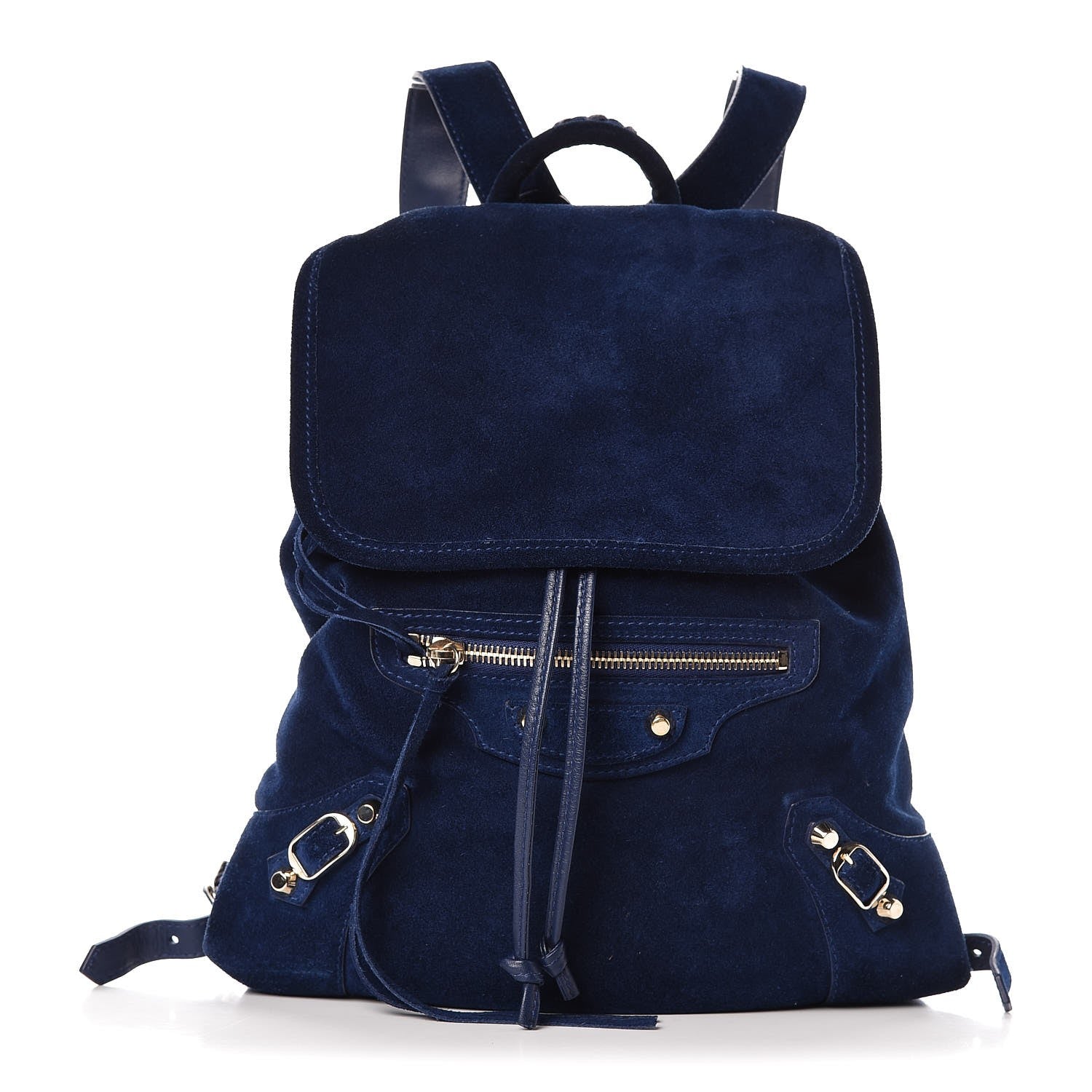 Balenciaga Baby Daim Suede Classic Hardware Traveler Backpack Bleu Pacifique 1 of 9