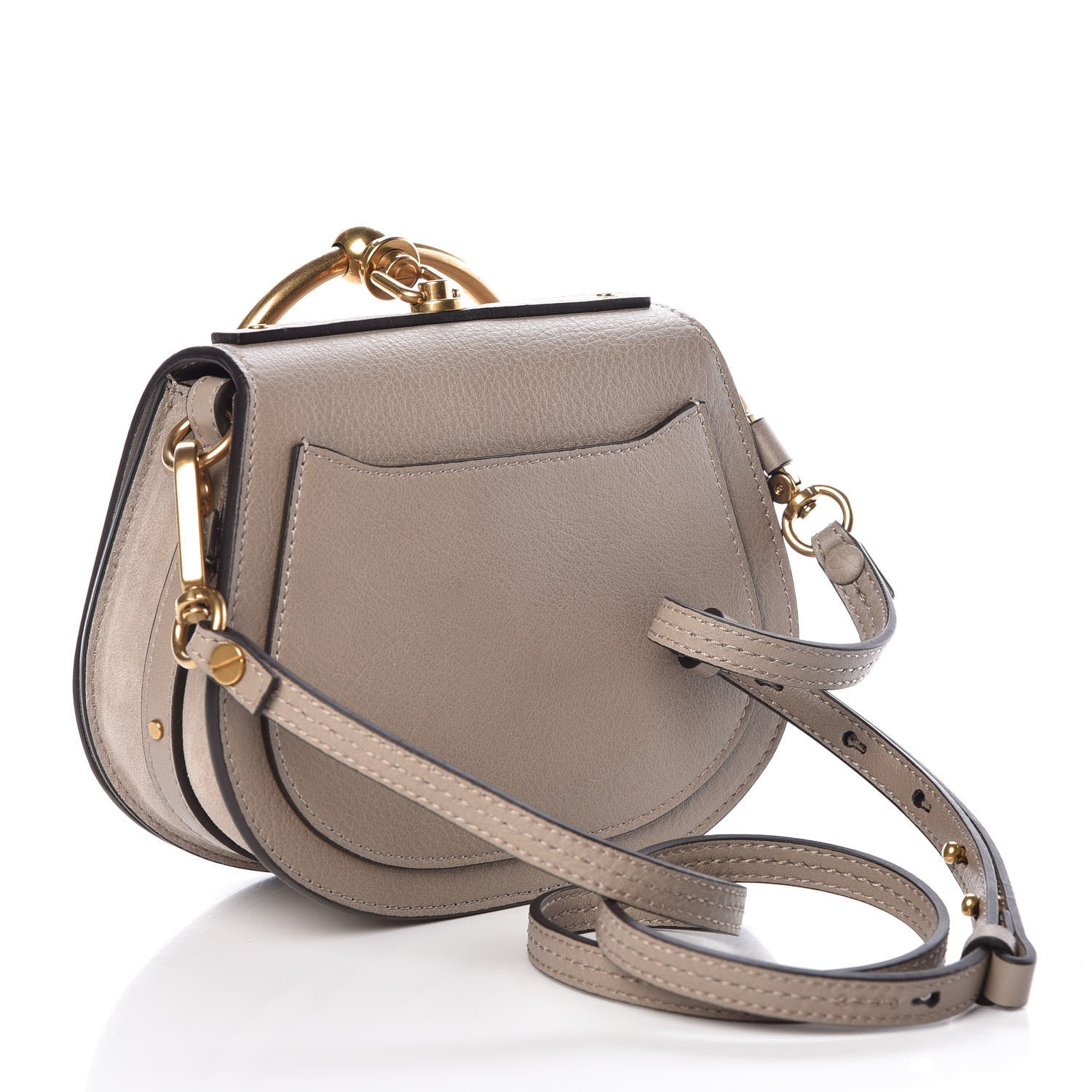 Chloe Calfskin Suede Small Nile Bracelet Bag Motty Grey 3 of 8