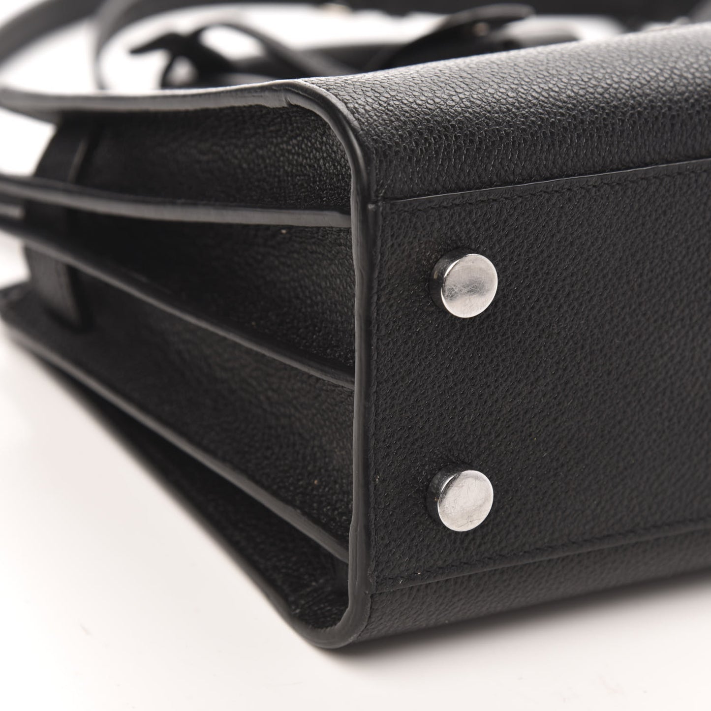 Grained Calfskin Nano Sac De Jour Black