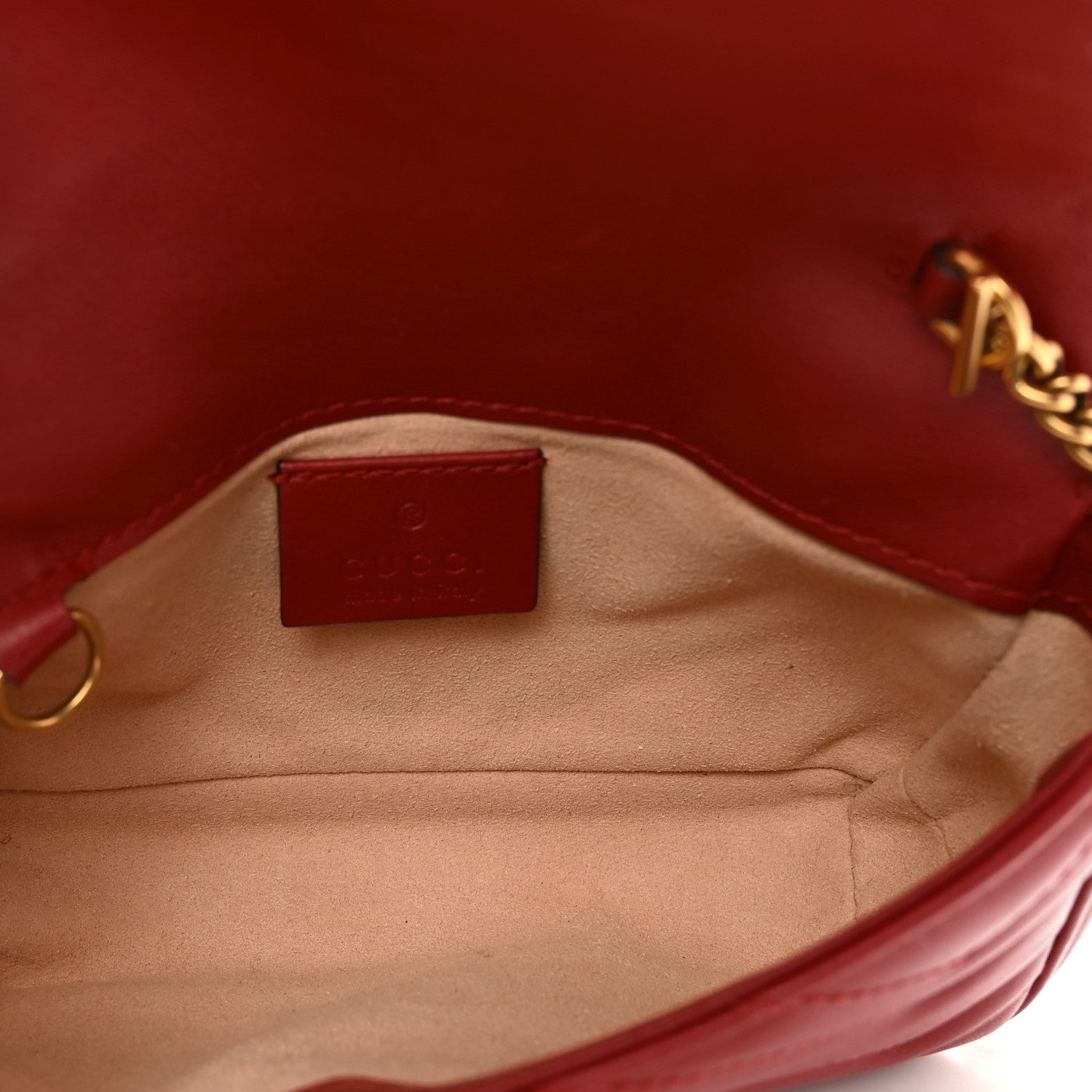 Gucci Calfskin Matelasse Super Mini GG Marmont Shoulder Bag Hibiscus Red 5 of 10