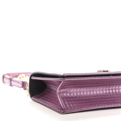 Christian Dior Metallic Patent Micro-Cannage Medium Diorama Flap Bag Pink 6 of 10