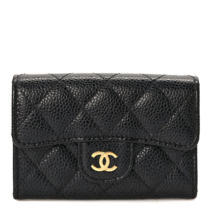 Chanel Caviar Quilted Flap Card Holder Wallet Black 1 of 8