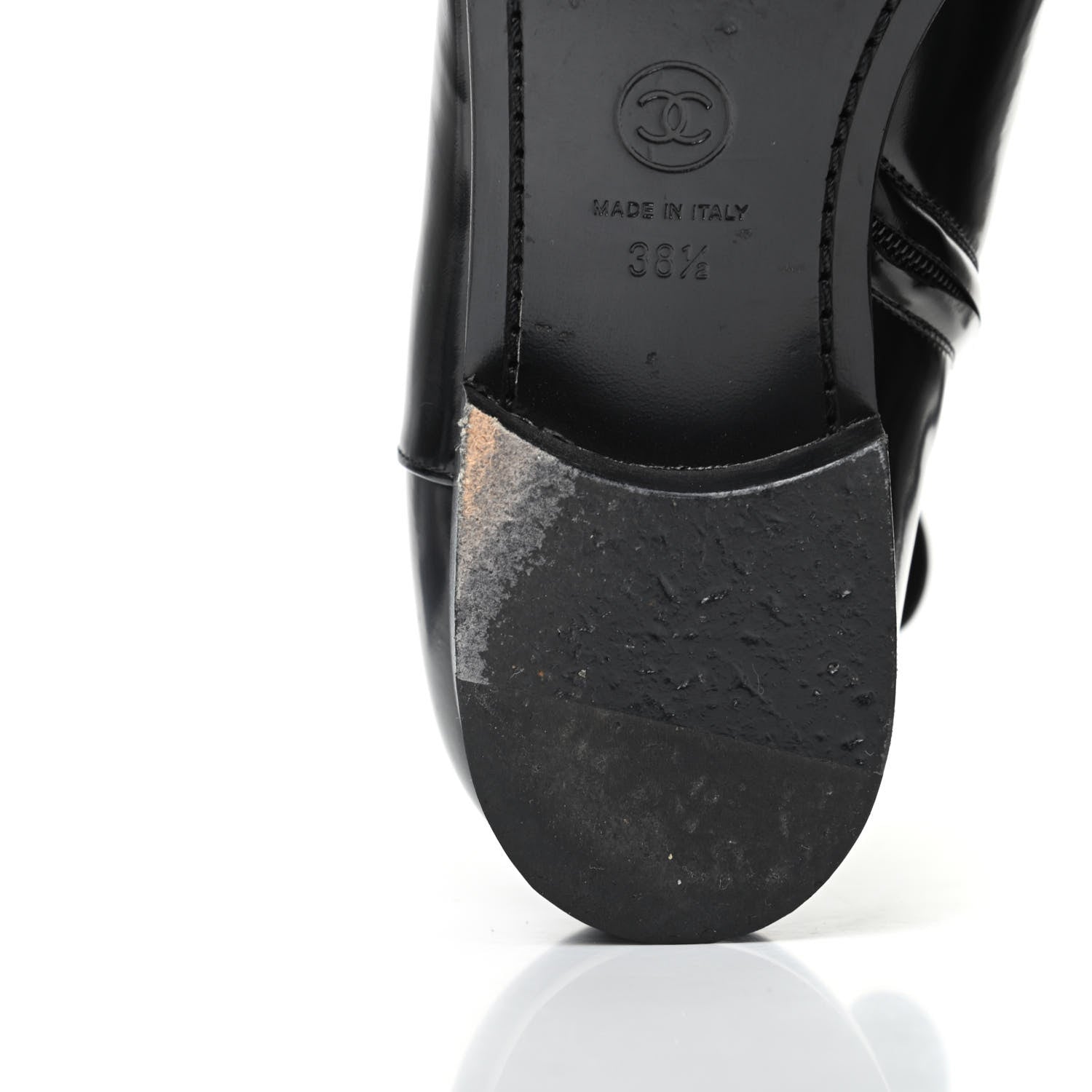 Chanel Patent Short Ankle Boots 38.5 Black 11 of 12