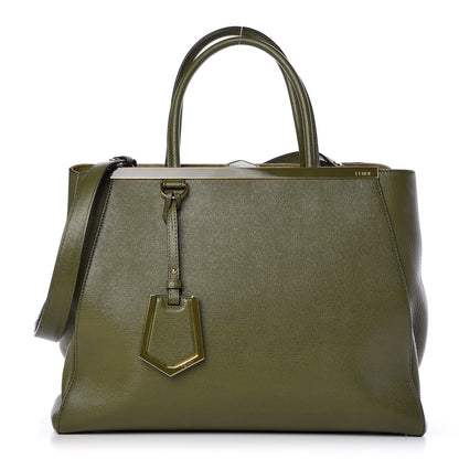 Fendi Vitello Elite Flamingo Regular 2Jours Tote Oliva 1 of 12