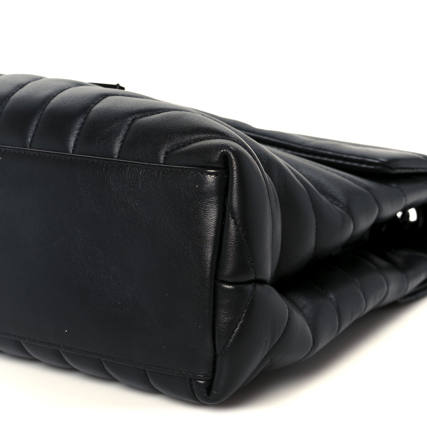 Calfskin Y Quilted Monogram Monochrome Medium Loulou Chain Satchel Black