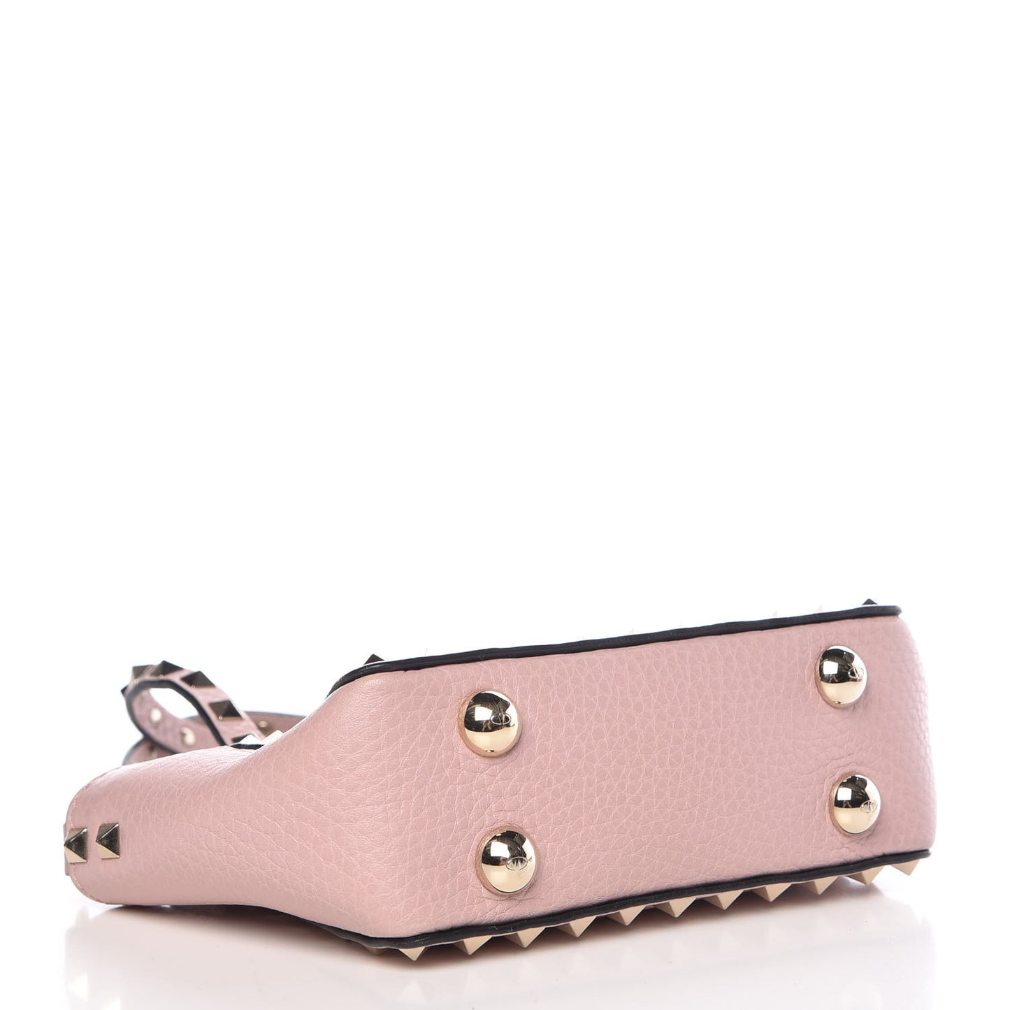 Grained Calfskin Micro Rockstud Tote Cipria