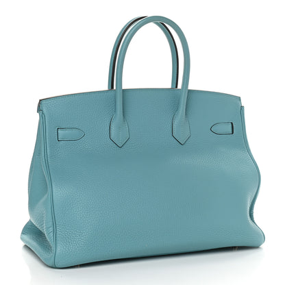 Hermes Taurillon Clemence Birkin 35 Bleu Saint Cyr 2 of 12