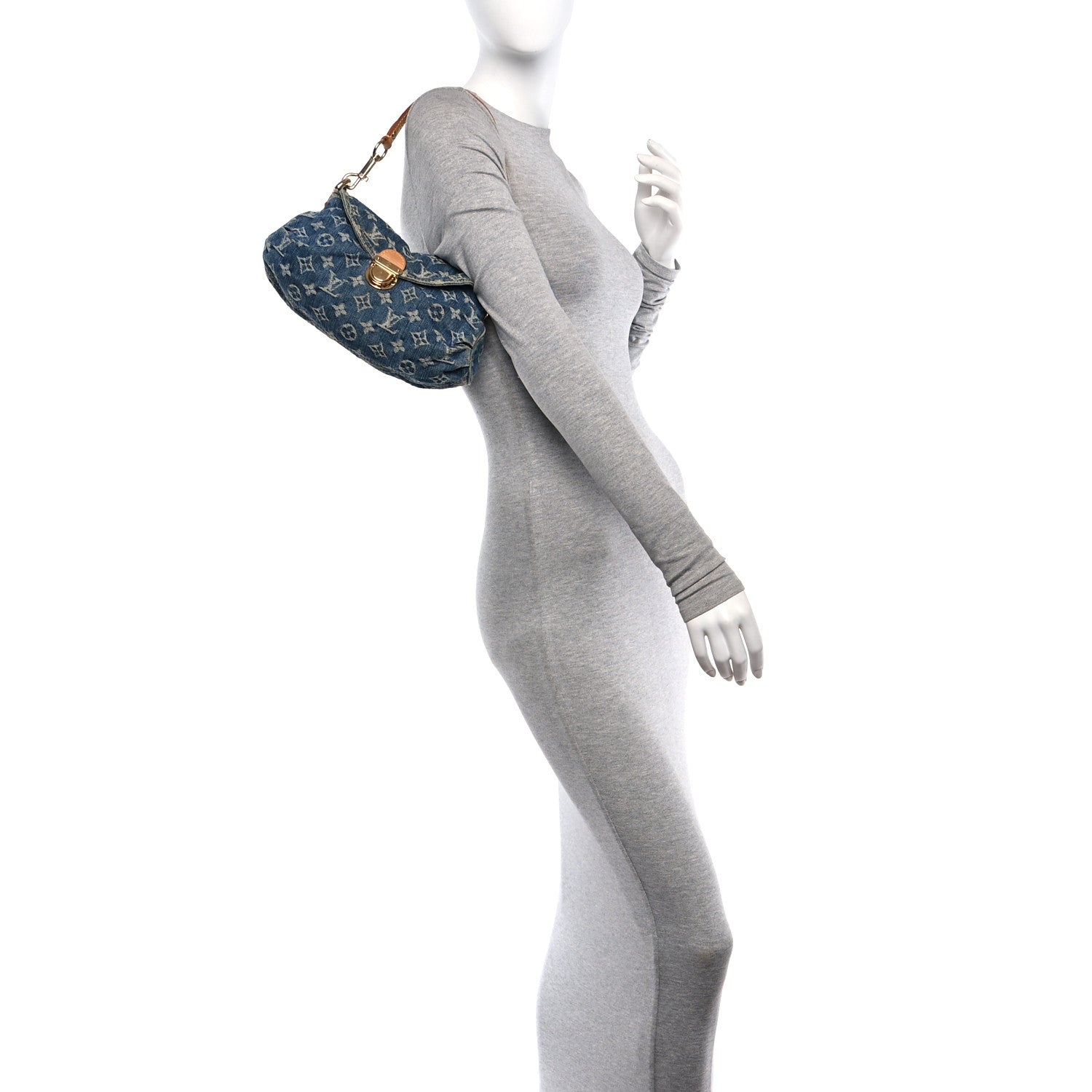 Louis Vuitton Monogram Denim Mini Pleaty Blue 2 of 12