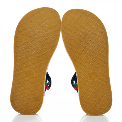 Gucci Nylon Web Logo Platform Slingback Mens Sandals 10 Navy 4 of 7