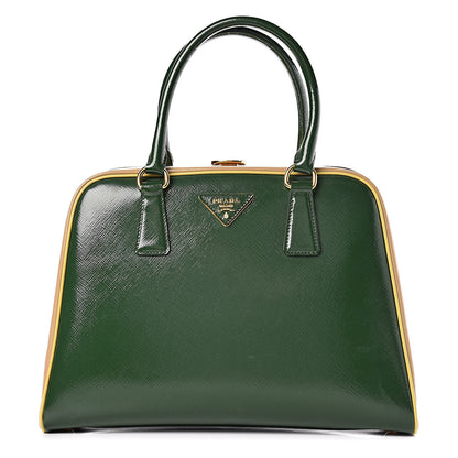 Prada Saffiano Vernice Pyramid Bag Larice Sabbia 1 of 9