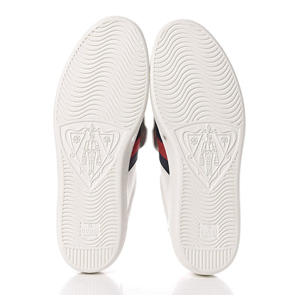Gucci Calfskin Ayers Web Tiger Embroidered Mens Ace Sneakers 12 White 5 of 8