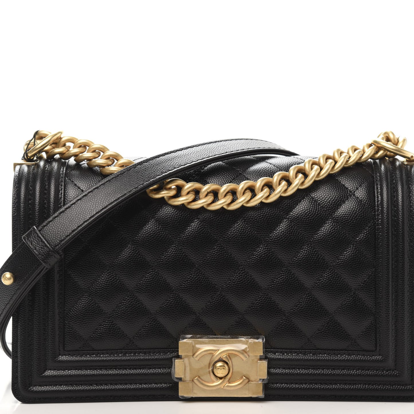 Caviar Quilted Medium Boy Flap Black