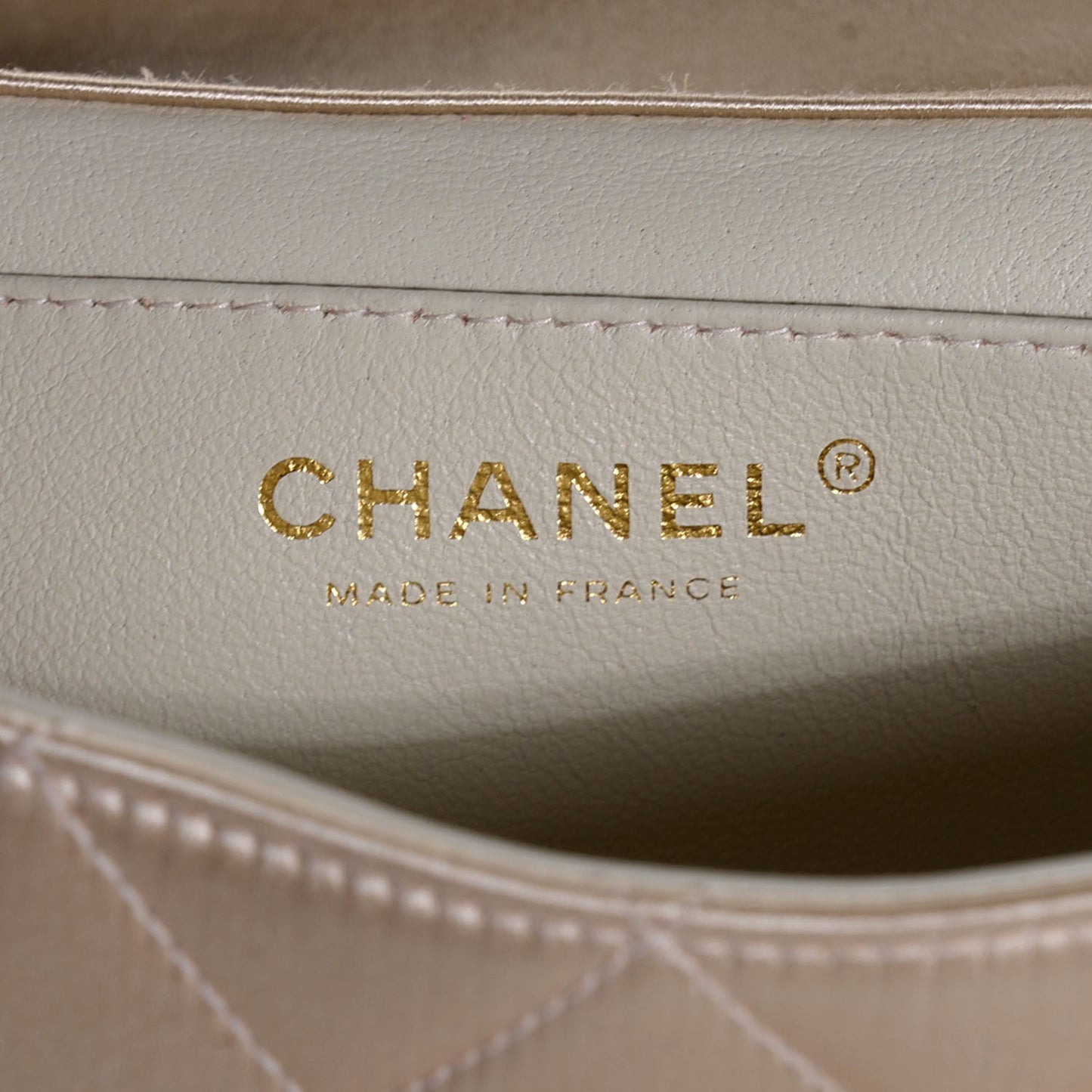 Satin Quilted Mini Rectangular Flap Gold