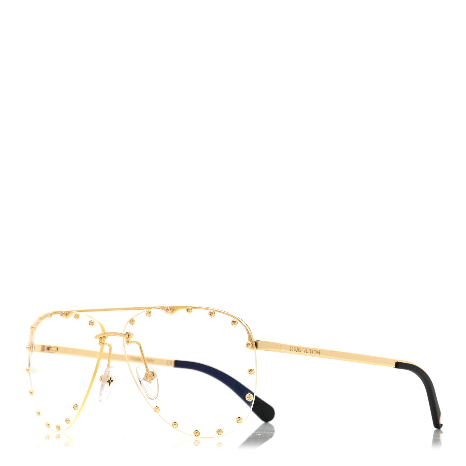 Louis Vuitton Metal The Party Aviator Sunglasses Z0997W Gold 1 of 8