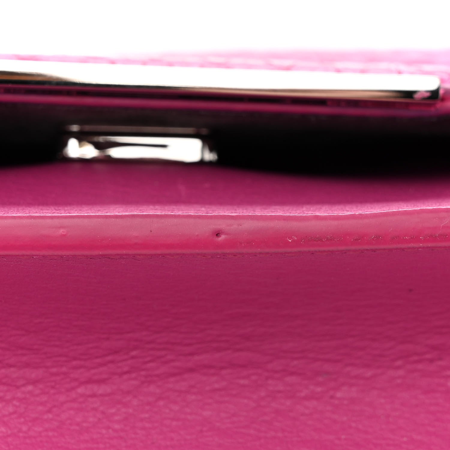 Fendi Snakeskin Tube Wallet on Chain Magenta 15 of 20