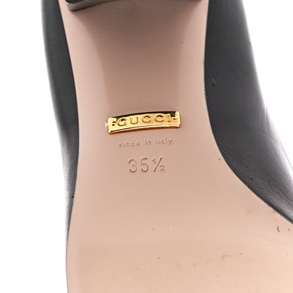 Gucci Malaga Kid GG Marmont Fringe 50mm Loafer Pumps 35.5 Black 6 of 9