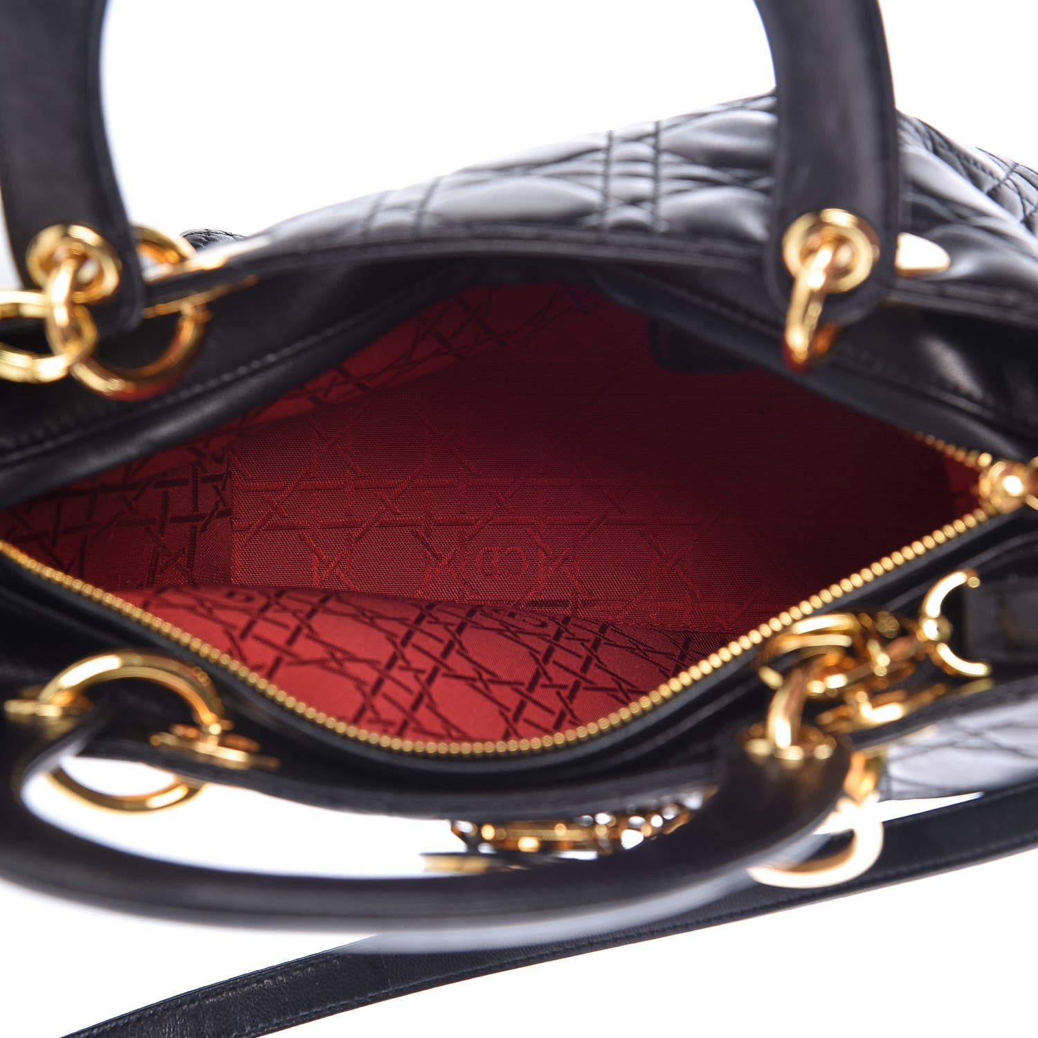 Christian Dior Lambskin Cannage Medium Lady Dior Black 6 of 16