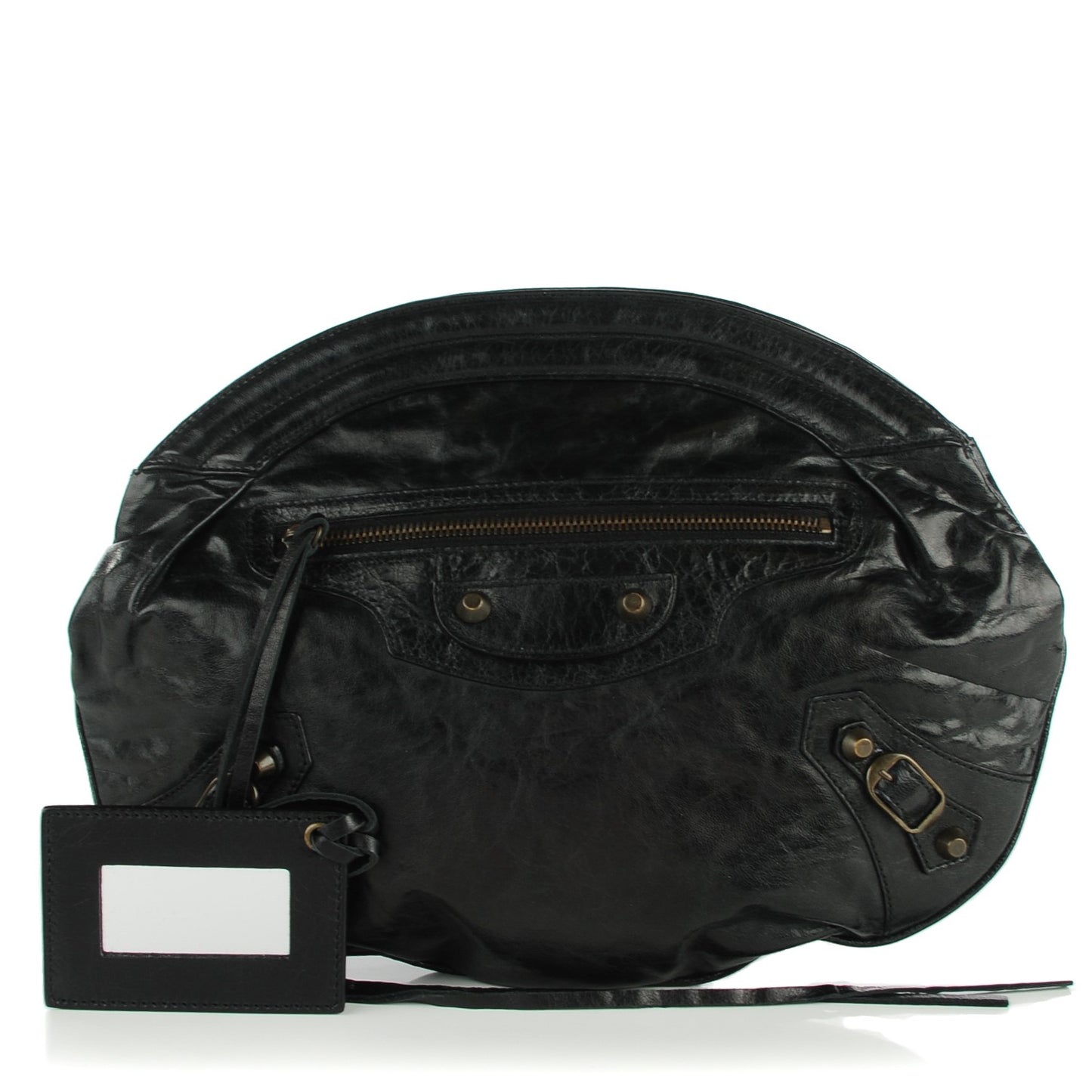 Chevre Oval Clutch Black