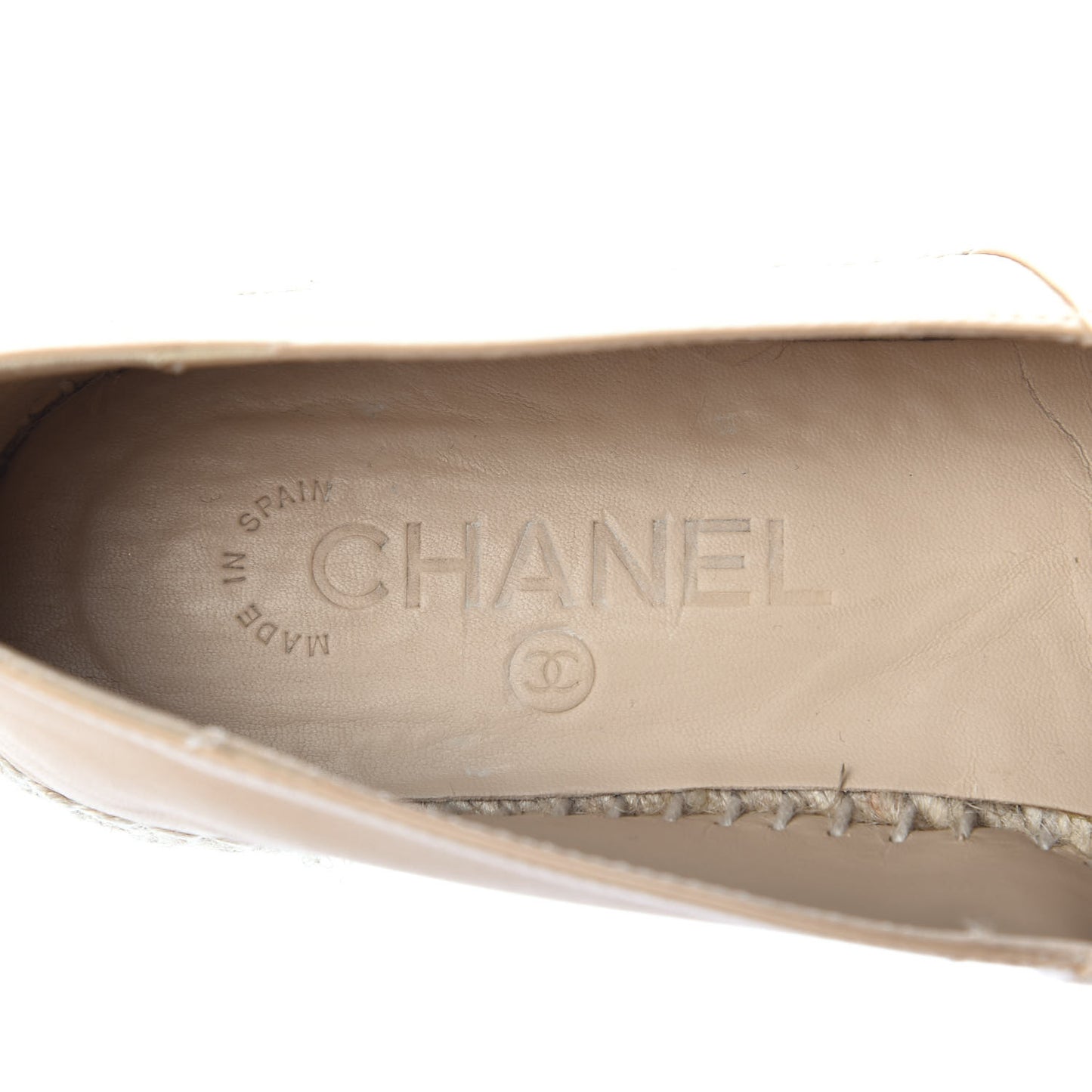 Lambskin CC Espadrilles 38 Beige Black