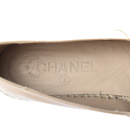 Chanel Lambskin CC Espadrilles 38 Beige Black 8 of 10