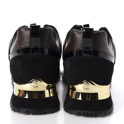 Louis Vuitton Suede Monogram Run Away Sneakers 39 Black 6 of 10