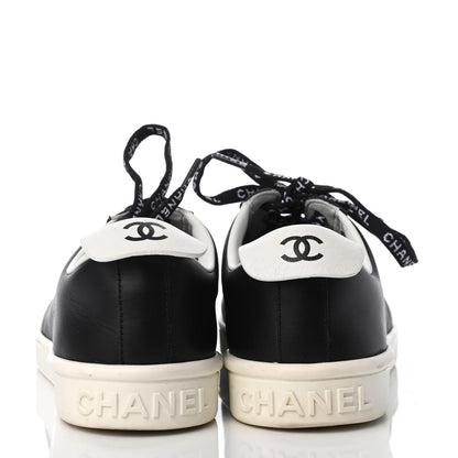 Chanel Calfskin CC Womens Sneakers 36.5 Black 14 of 18
