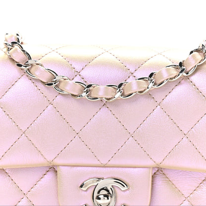 Chanel Iridescent Calfskin Quilted Mini Rectangular Flap Pink 8 of 10