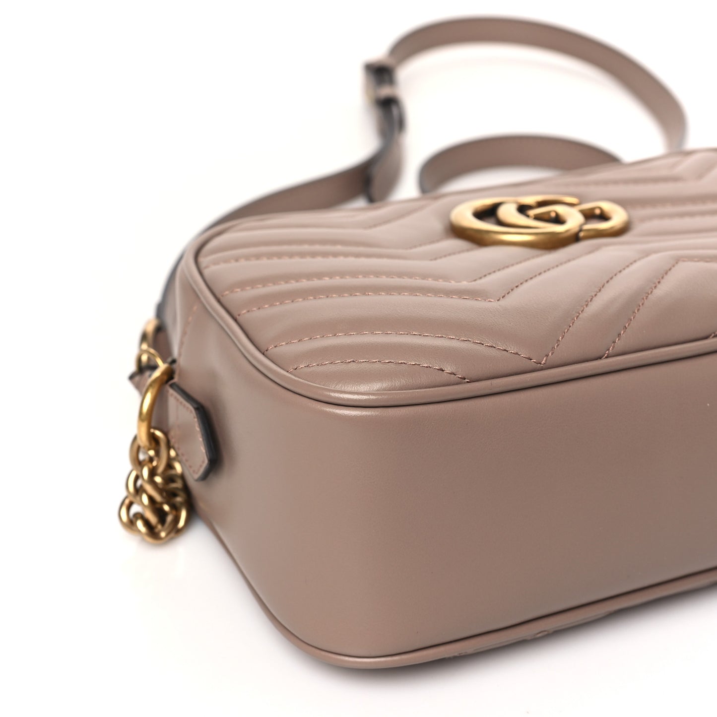 Calfskin Matelasse Small GG Marmont Chain Shoulder Bag Porcelain Rose