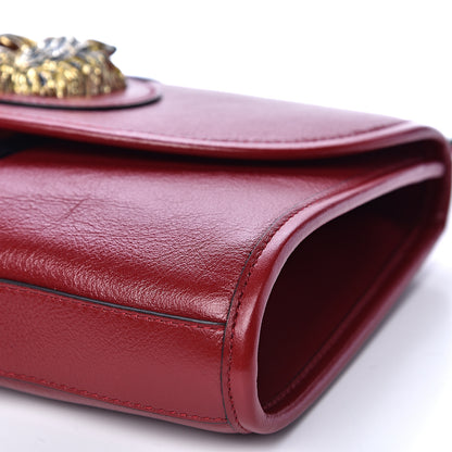 Gucci Textured Calfskin Web Rajah Slim Flap Shoulder Bag Romantic Cherry 8 of 9