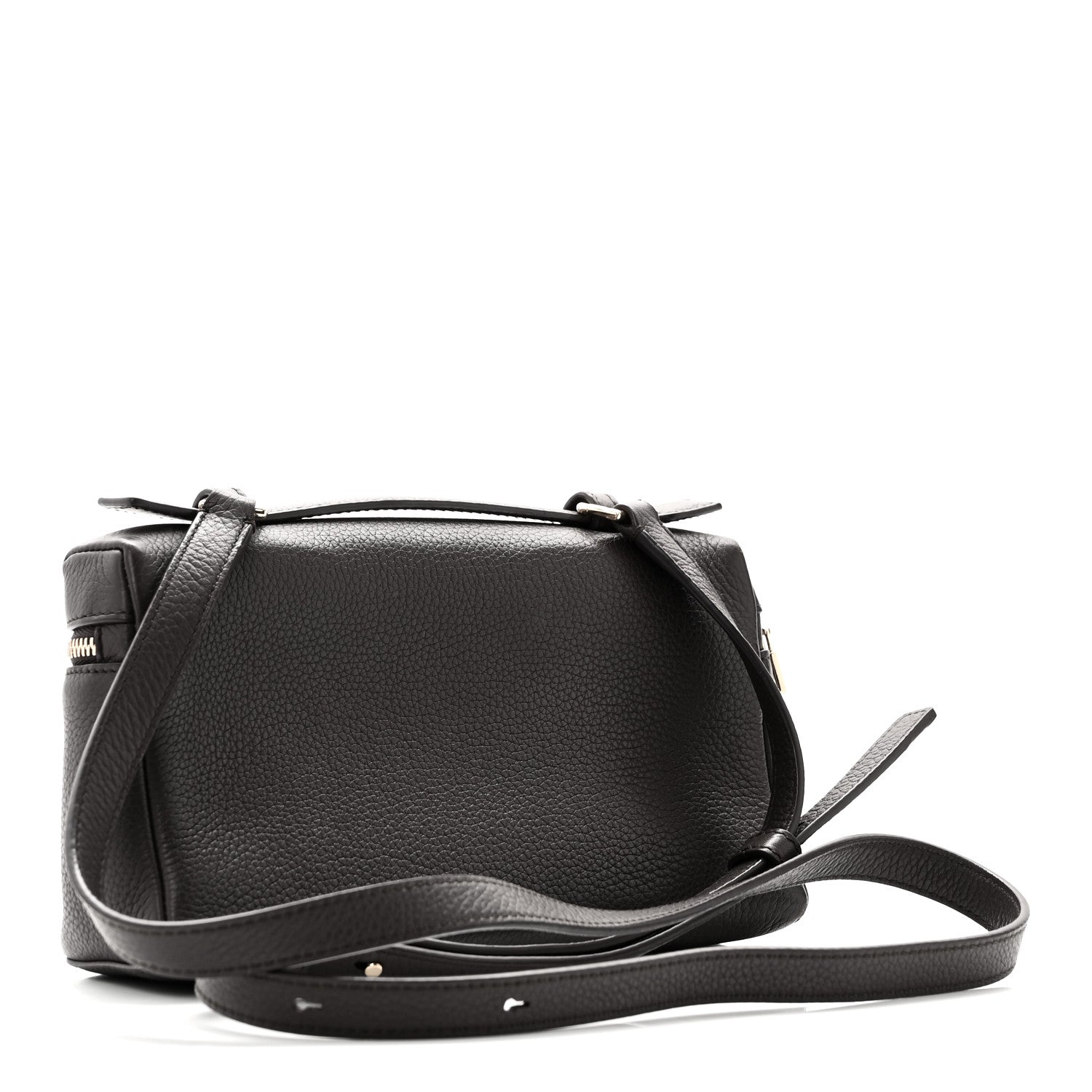 Loro Piana Grained Calfskin L19 Extra Pocket Pouch Dark Chocolate