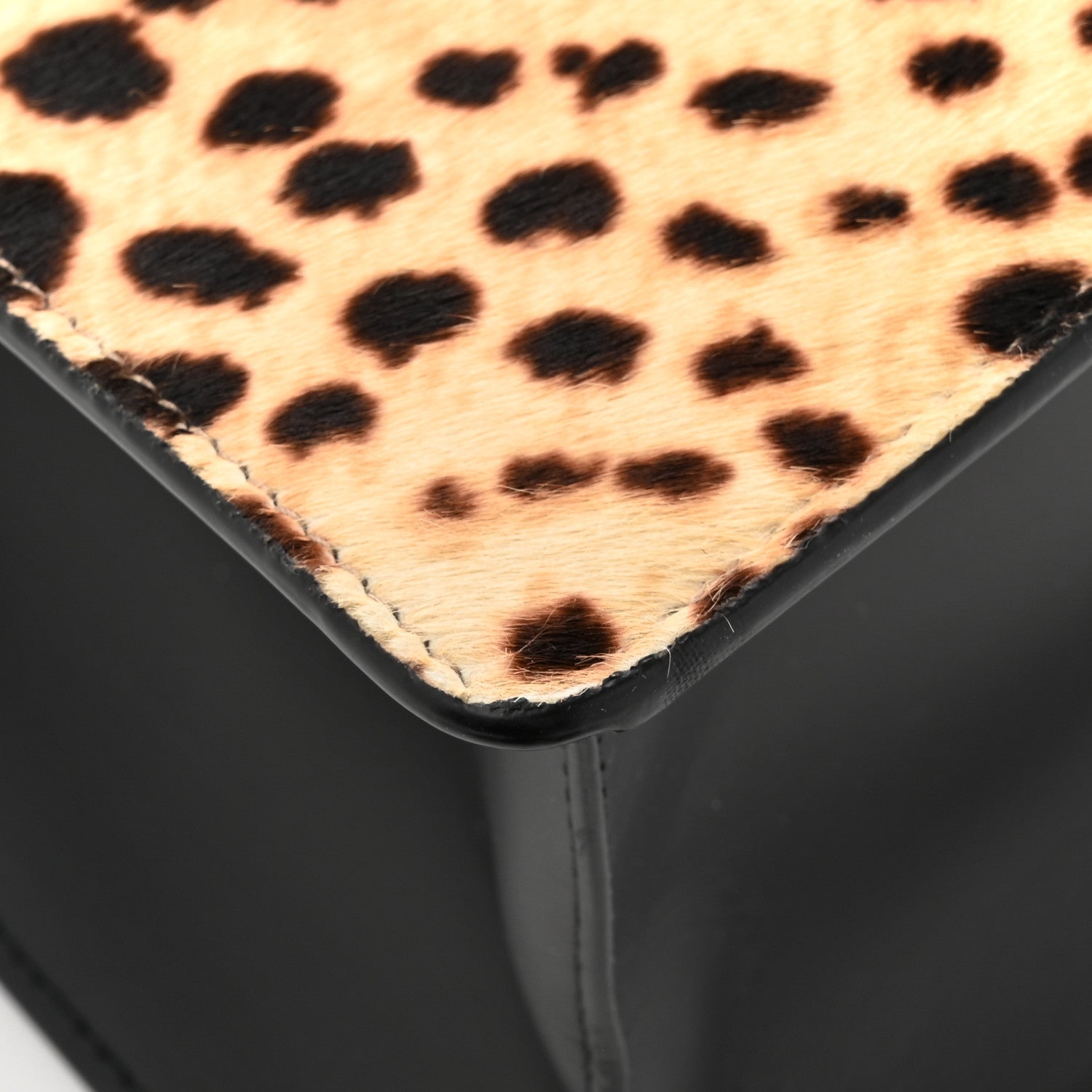 Gucci Calf Hair Leopard Print Medium Sylvie Top Handle Bag Naturale Black 11 of 14