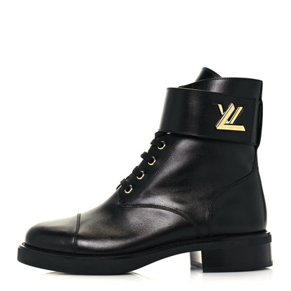 Louis Vuitton Calfskin Wonderland Ranger Boots 38.5 Black 1 of 8