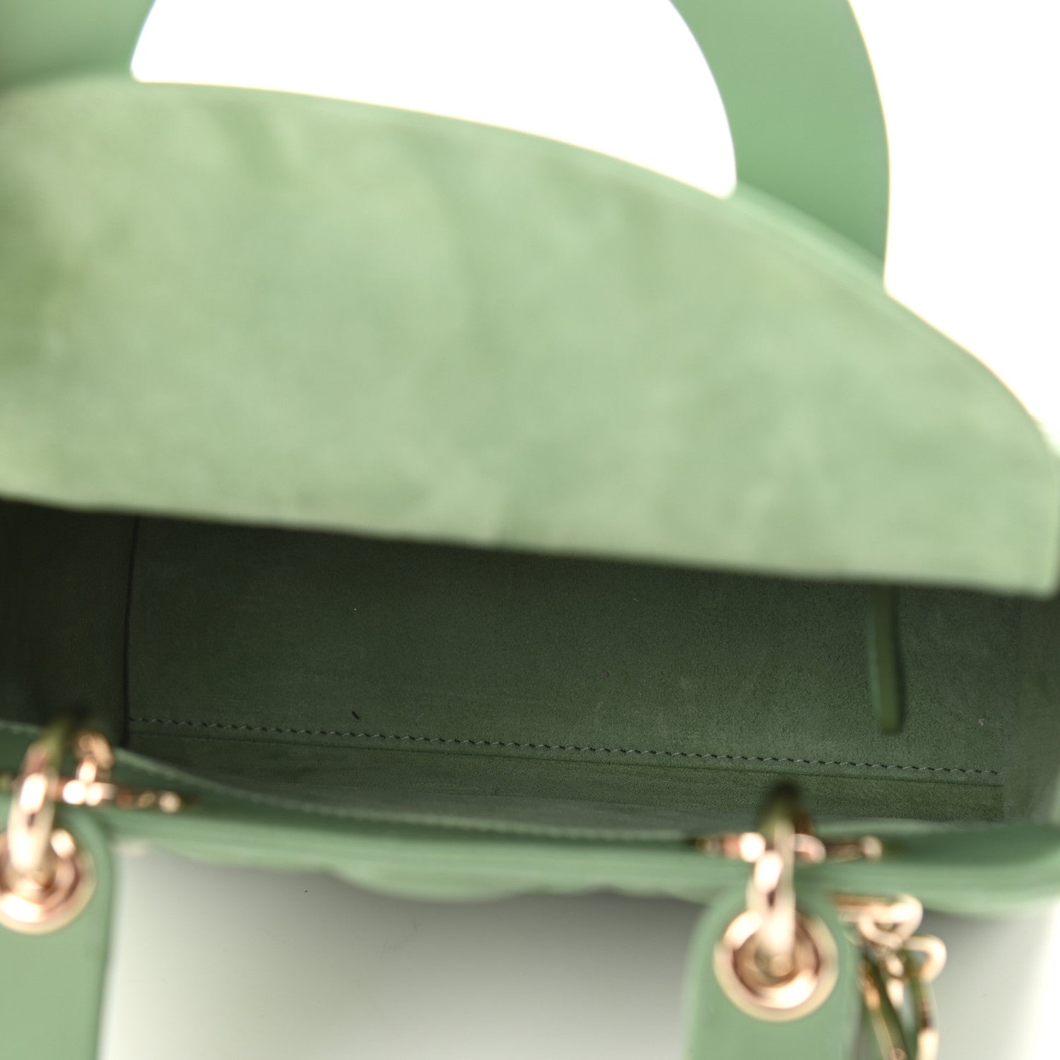 Christian Dior Lambskin Cannage Small My ABCDior Lady Dior Green 5 of 13