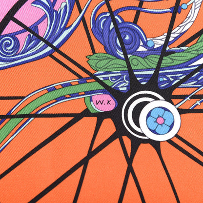 Hermes Silk Coupe De Gala Pocket Square Black Orange Multicolor 3 of 6