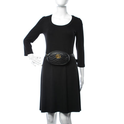 Gucci Calfskin Matelasse GG Marmont Belt Bag 95 38 Black 2 of 12