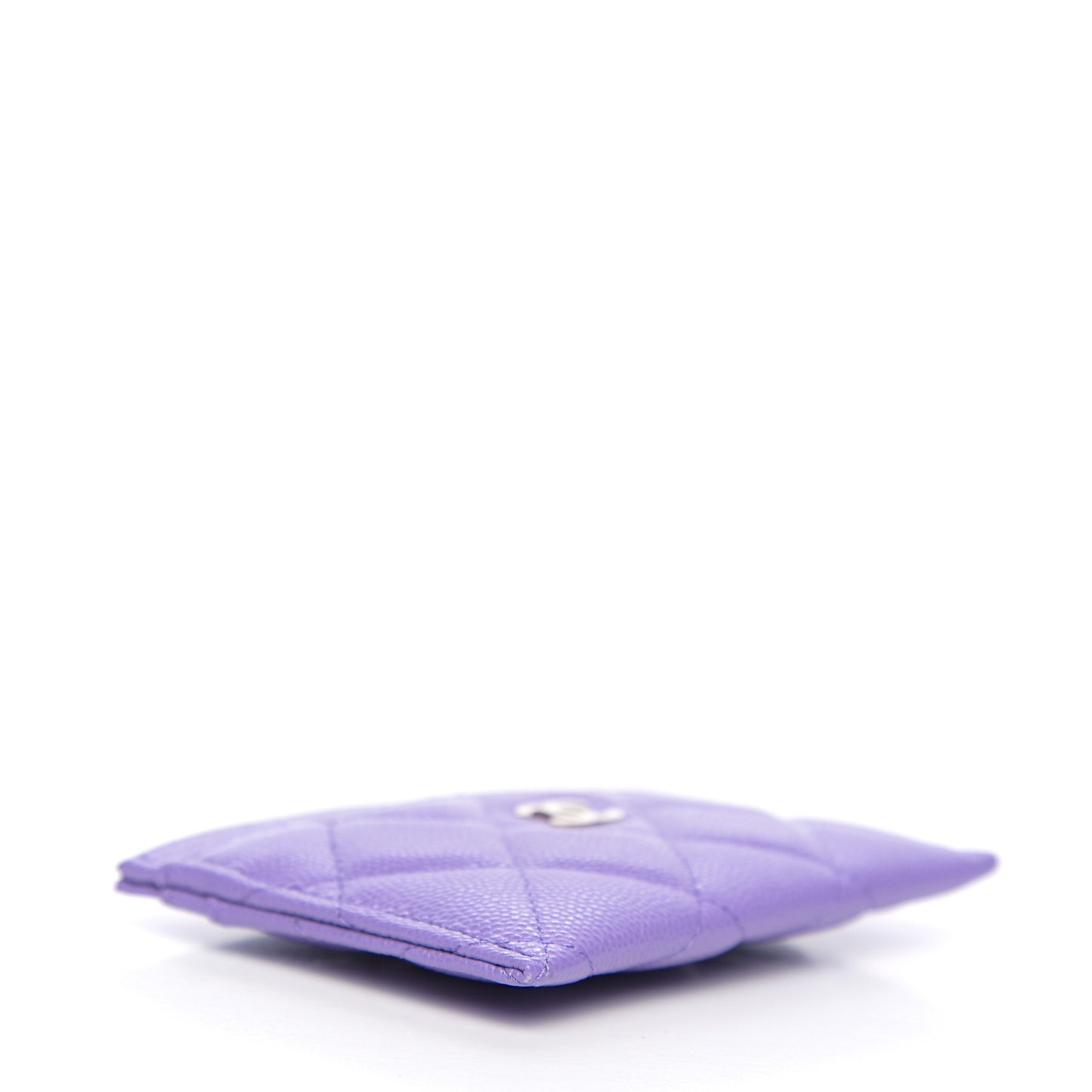 Caviar Quilted Card Holder Purple